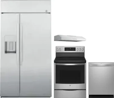 4 Piece Package Includes Refrigerator, Range, Hood And Dishwasher